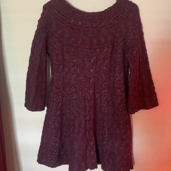 Free People wool blend cable knit mini sweater dress in size smalll - Picture 7 of 7